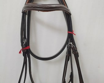 Anatomical Head Piece Fancy Horse Leather Bridle With Soft Padding For Horse.