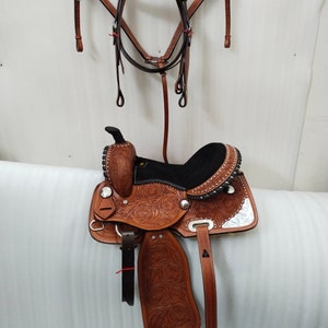 Premium Leather Western Barrel Racing Trail Horse Tack Saddle All Size 10&quot;-18.5&quot;