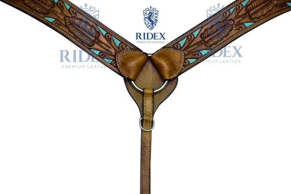 Têtière Et Collier D'écurie Assortis Anciens - Cuir Brun Style Western - Taille Cheval