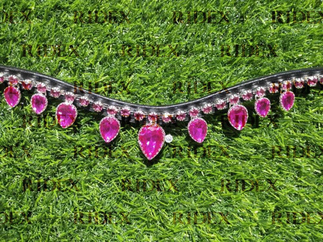 Bride De Cheval En Cuir Avec Cristal, Couleur Rose Clair – Alfalah International