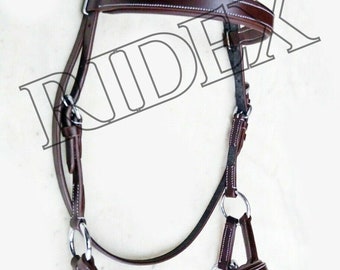 Leather Bit-less Horse Bridle Side pull Bridle All Size Free Shipping