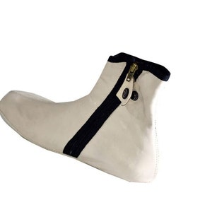 White Leather Kuffain Socks: Halal Islamic Home Shoes, Unisex Size