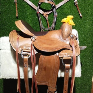 Western Premium Leather Trail Horse Tack Saddle All Sizes.