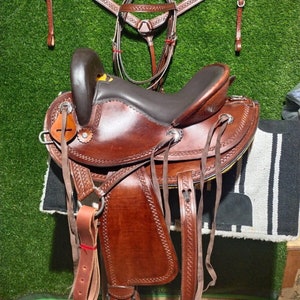 Handcrafted Ridex Western Horse Endurance Without Horn Trail Leather Comfortable Saddle All Sizes With Horse Leather Saddle Tack Set.