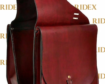 Planenleder Satteltasche für Pferdesattel.