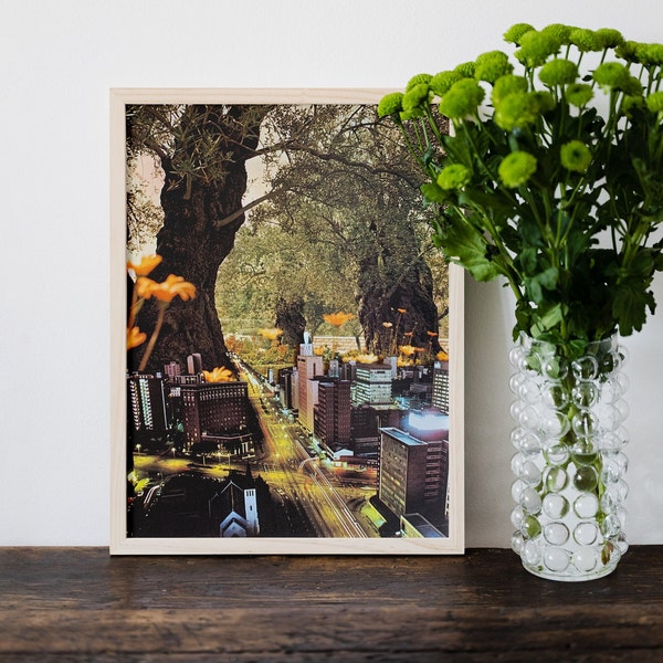 wall art, home decor, wallprint, vintage collage art, retro wall decor, inspirational print, living room decor, gift, retro magazine art