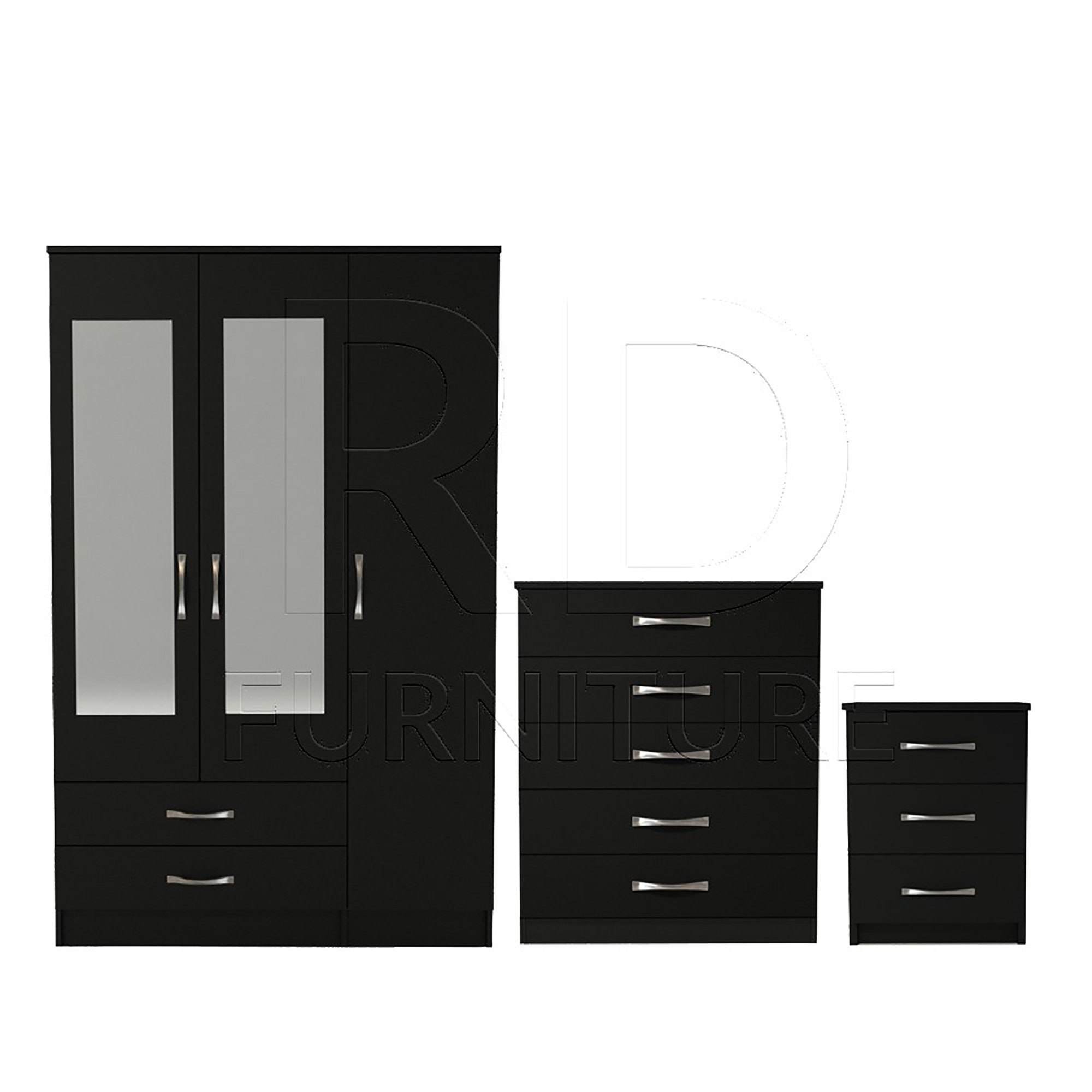 Black and white wardrobe set discount
