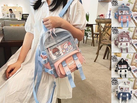 Kawaii Badge Pin Lunch Bag - Kawaii Fashion Shop  Cute Asian Japanese  Harajuku Cute Kawaii Fashion Clothing