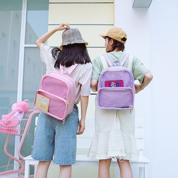 Cute Ita Transparent Mini Backpackpink 
