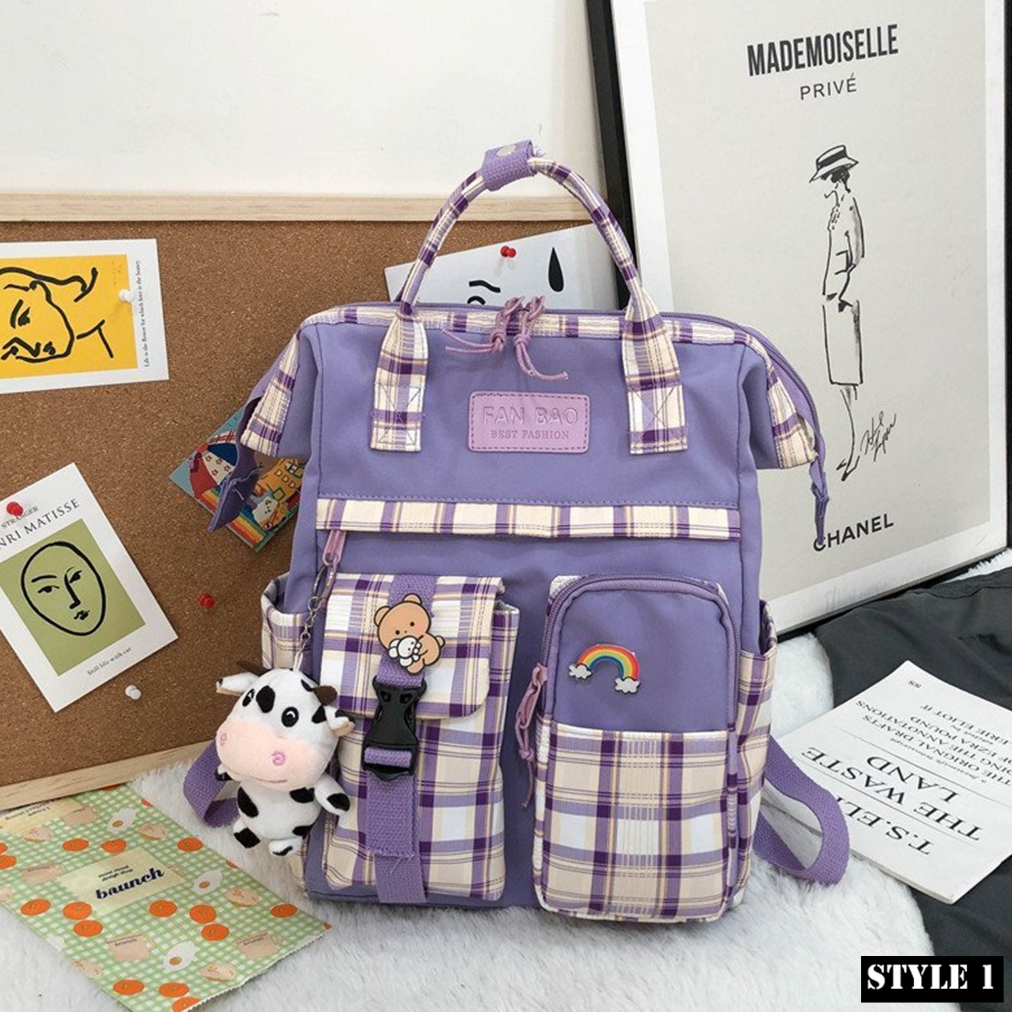 Vintage Ita Backpack With Accessoriespurple Ita 