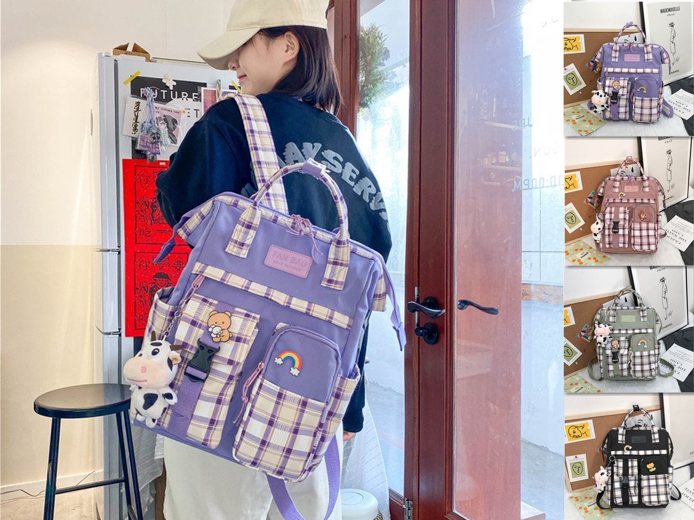 Vintage Ita Backpack With Accessoriespurple Ita 