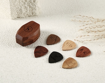 Benutzerdefinierte Holz Gitarre Picks Box, Personalisierte Gitarre Pick Box, Holz Gitarre Pick Organizer, Musik Geschenk, Valentinsgeschenk