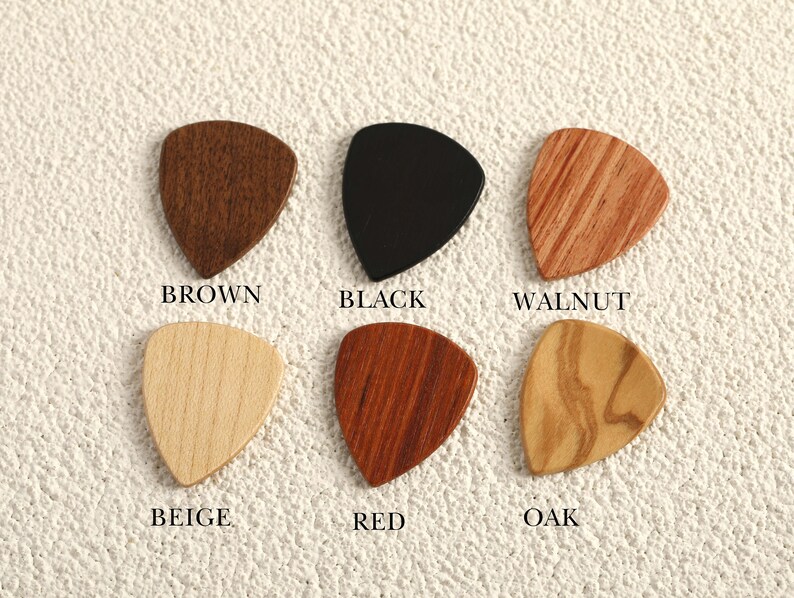 Aangepaste houten plectrumdoos, gepersonaliseerde gitaarplectrumdoos, houten plectrumorganisator, muziekcadeau, Valentijnsdagcadeau afbeelding 8