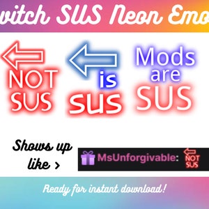Twitch SUS Neon Emotes