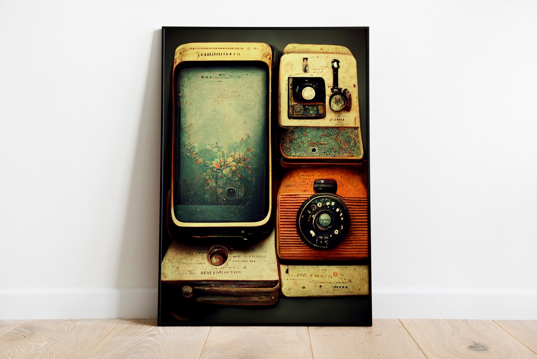 Retro Office Wall Art Home Decor Old Smartphone Poster Etsy