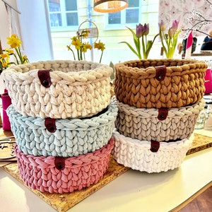 Storage basket size 23 cm, many colors, made of soft cotton, gift basket, bathroom basket, bread basket, birthday gift, Mother's Day basket