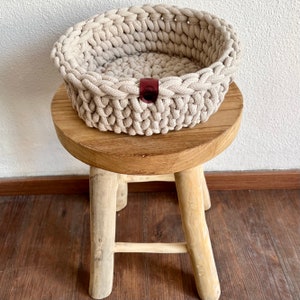 Aufbewahrungskorb Größe 23cm, viele Farben, aus weicher Baumwolle, Geschenkkorb, Badkorb, Brotkorb, Geburtstagsgeschenk, Muttertagskorb Beige