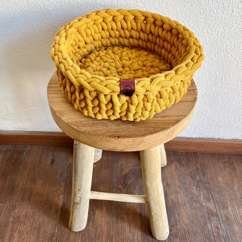 Aufbewahrungskorb Größe 23cm, viele Farben, aus weicher Baumwolle, Geschenkkorb, Badkorb, Brotkorb, Geburtstagsgeschenk, Muttertagskorb Mustard