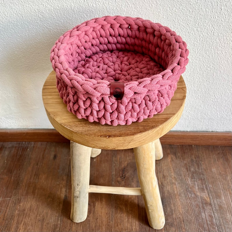 Aufbewahrungskorb Größe 23cm, viele Farben, aus weicher Baumwolle, Geschenkkorb, Badkorb, Brotkorb, Geburtstagsgeschenk, Muttertagskorb Blossom