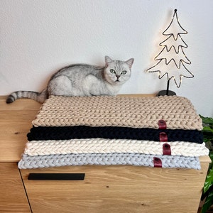 Cat window sill mat 23 x 55 cm, in 33 colors, washable, cotton, gift for cats and cat lovers, can be used as a bench cushion