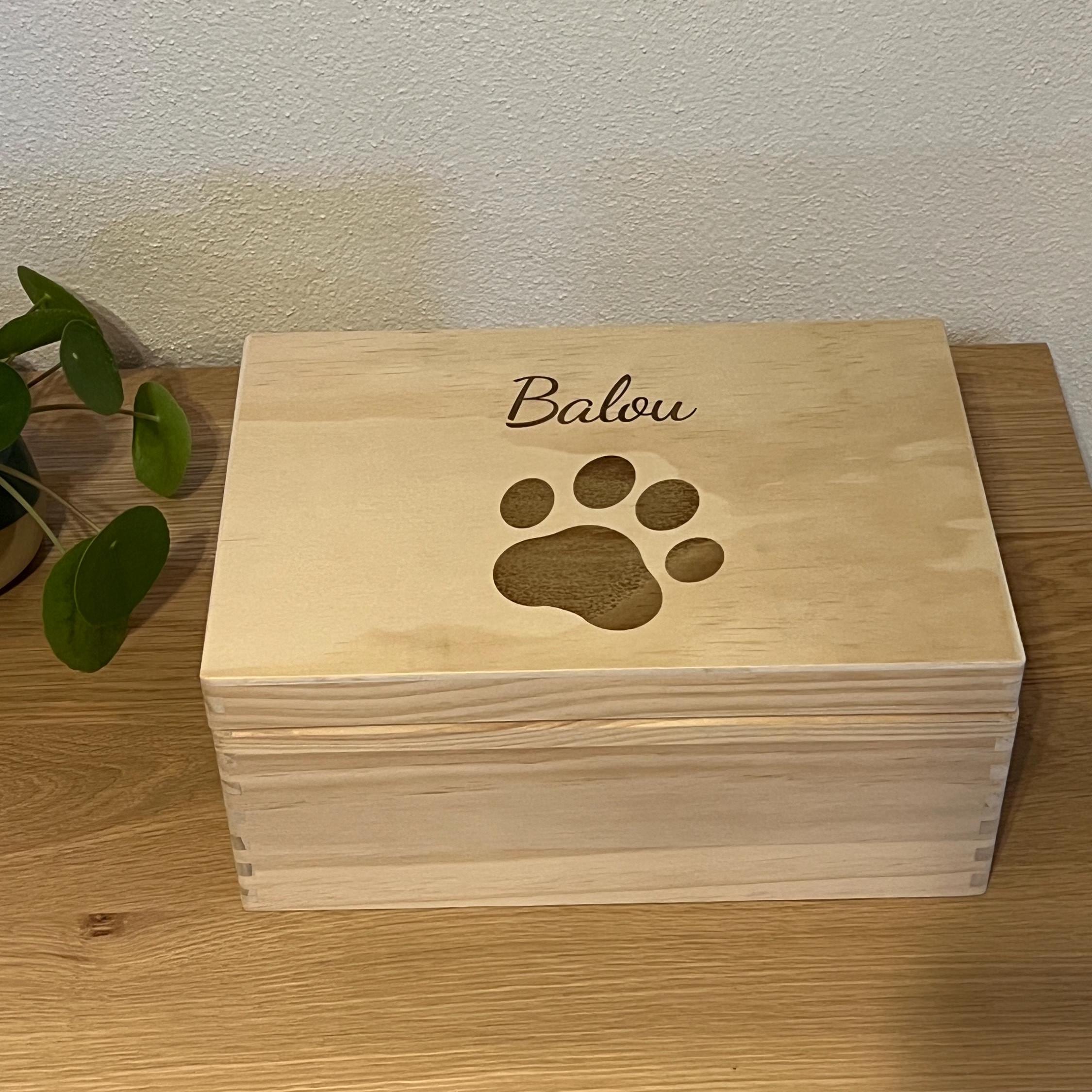 Urne Hund Holzurne Für Haustiere - Gedenkbox Mit Fotoeinsatz Asche Urne