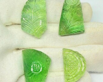 Fluorita verde natural esculpida à mão | Arte Mughal