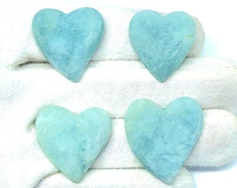 Natural Aquamarine Cabochon Heart Shape