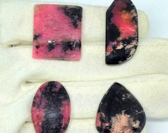 Natural Rhodonite Gemstone Cabochons