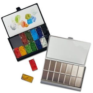 Watercolour Paint Palette Empty Travel Watercolour Palette With Removable  Magnetic Pans Portable Pocket Palette for Urban Sketching 