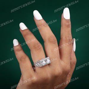 2.30Ct Round Vintage Art Deco Ring, Lab Diamond Engagement Ring, Handmade Silver Ring for Women, Antique Style Bridal Jewelry, Gift for Her