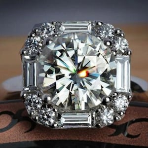 2.40Ct Weißer runder Diamant-Verlobungsring in 925 Sterlingsilber, Geschenk für Frauen, Solitärakzent-Diamantring, Verlobungsring