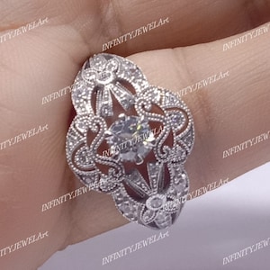 Vintage Art Deco 2.30Ct White Round Cut Diamond Engagement Ring In 925 Sterling Silver,Anniversary Edwardian Ring Gift For Her,Gifts