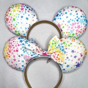 Handmade Star & Glitter Mickey Ears - Festive Park Headband (Individual)