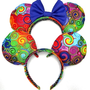 Handmade Hidden Mickey Ears: Swirl Fabric Headband