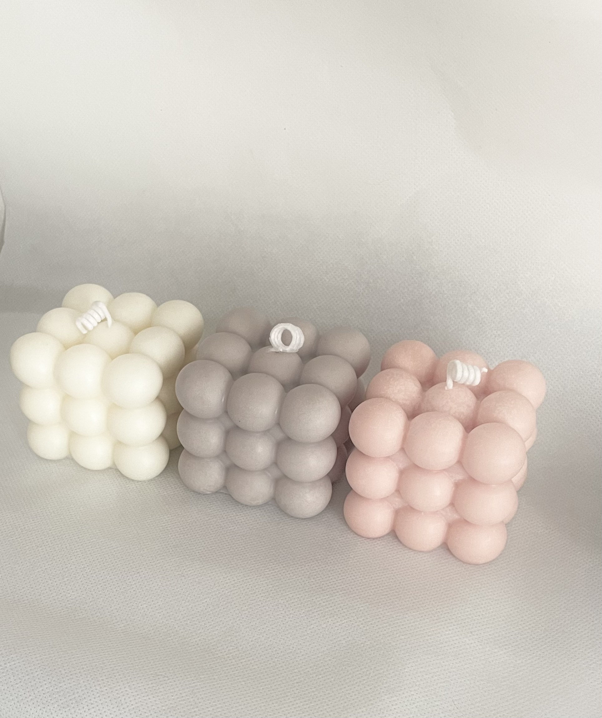 Bougie Cube Bulles 3 Couleurs Au Choix