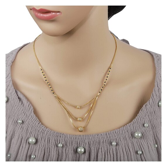 Black Bead Mala Mangalsutra gold Jewel 