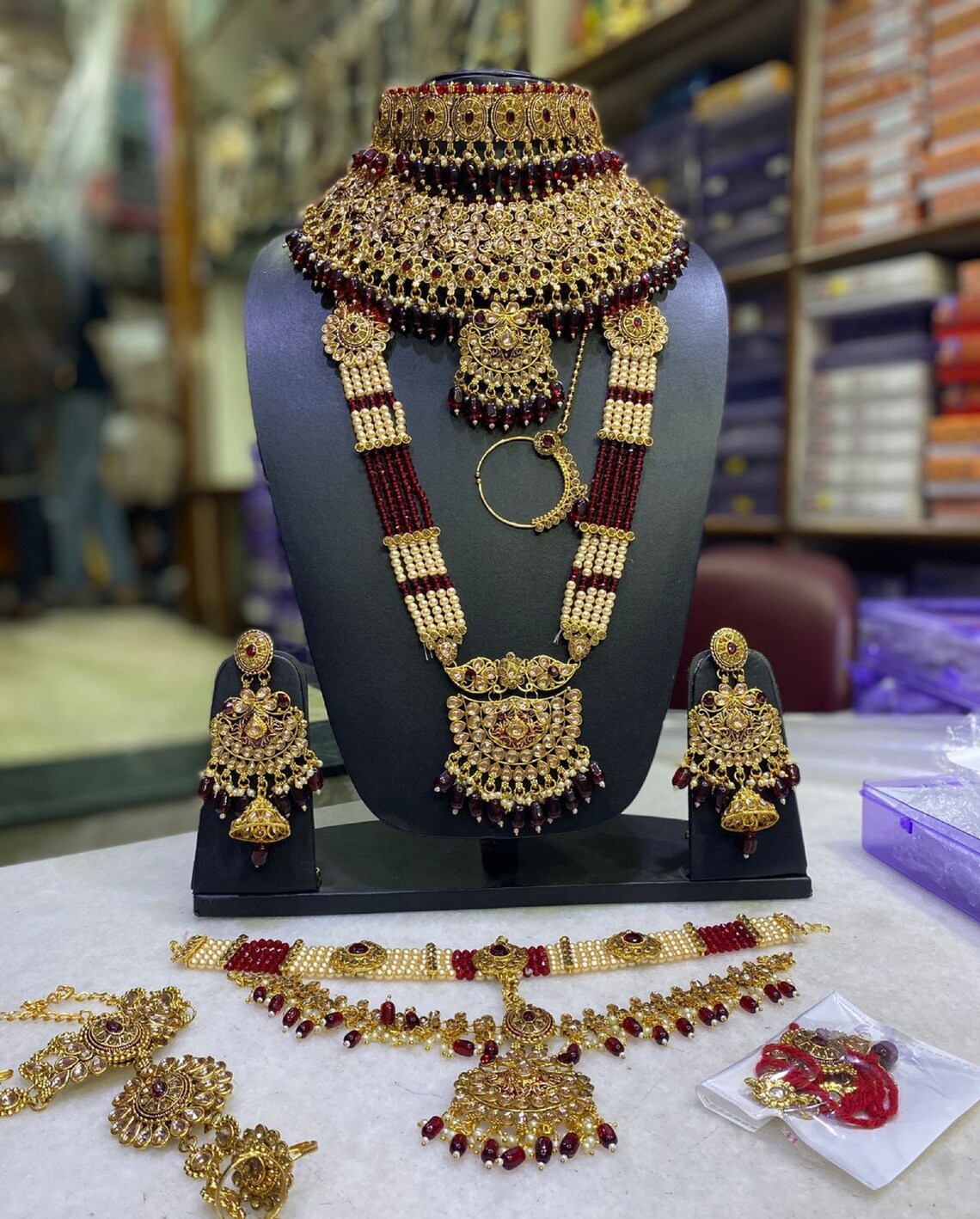 Indian Bridal Jewelry Pakistani Bridal Jewelry Stone Work Etsy