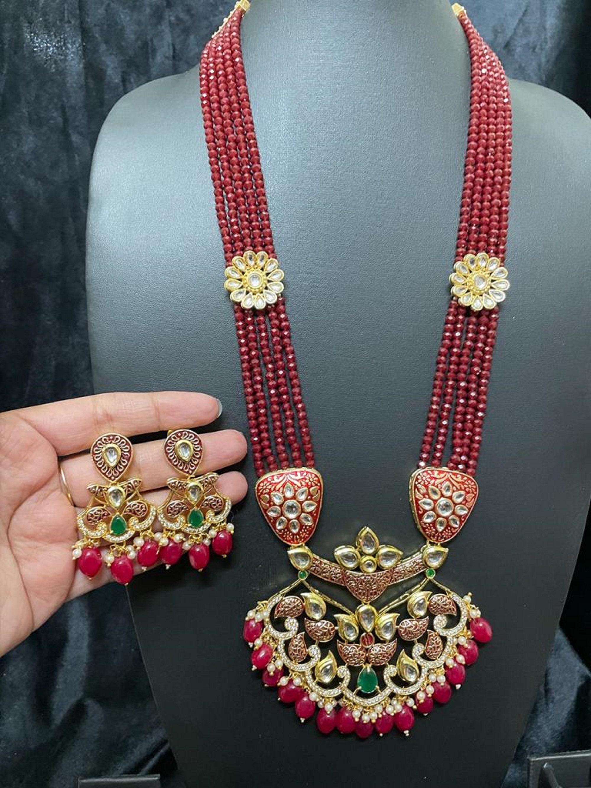 Long Necklace Set Bridal Moti Mala 