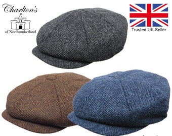 100% Wool Peaky Blinders Newsboy Cap Abraham Moon British Made Luxury Fabric