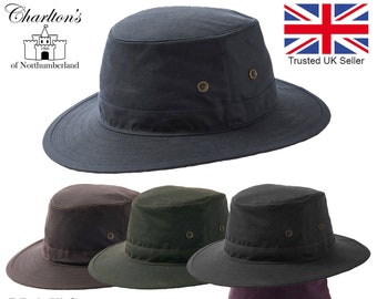 Wax Bush Hat Fedora British Made Waxed Cotton Water Repellent Luxury Traveller Multiple Colours and Sizes