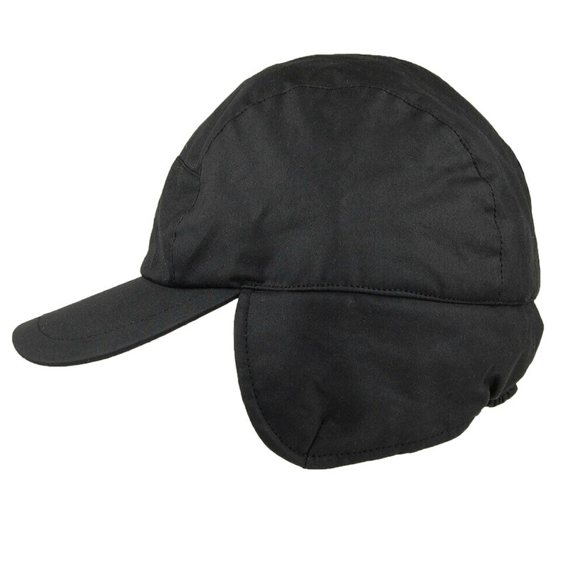 Charltons of Northumberland 100% coton ciré britannique Oreillette imperméable Trappeur Mountain Hat Casquette de baseball image 2