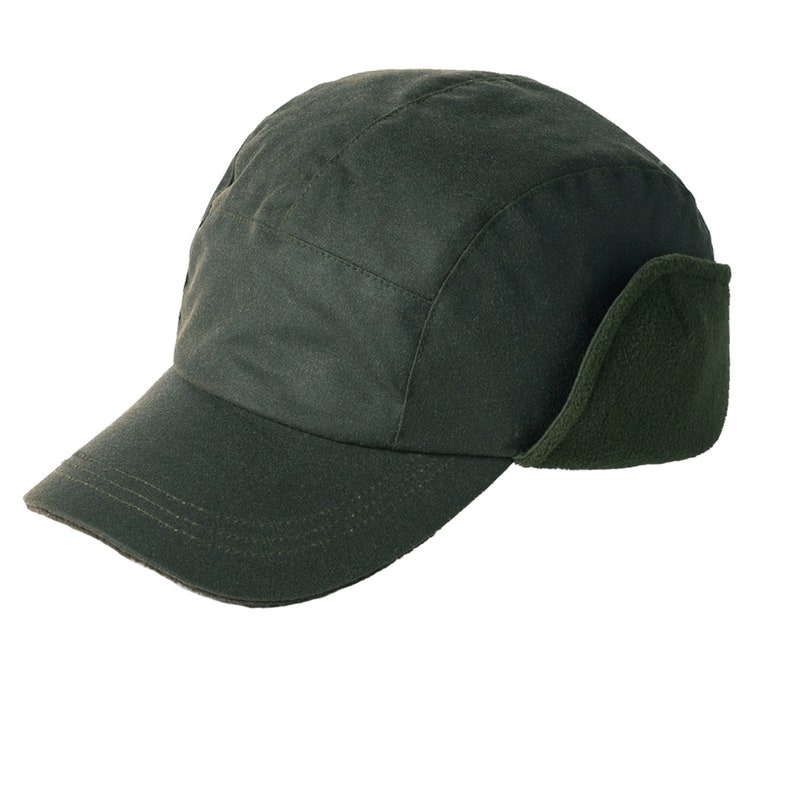 Charltons of Northumberland 100% coton ciré britannique Oreillette imperméable Trappeur Mountain Hat Casquette de baseball image 8