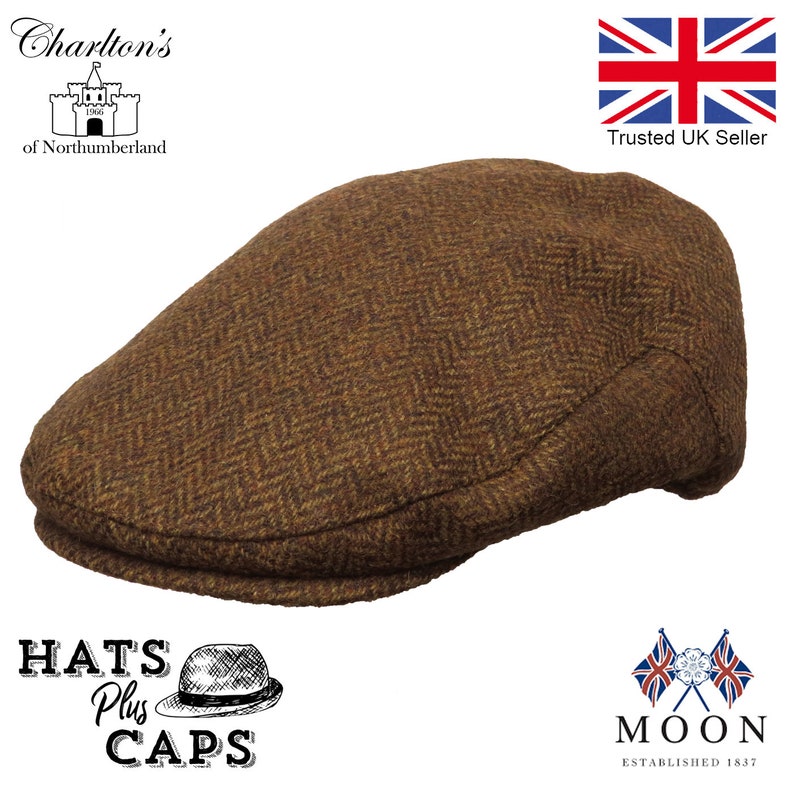 Abraham Moon 100% British English Yorkshire Wool. Charltons of Northumberland country flat cap