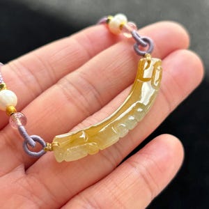 Icy Yellow Yuheng 玉衡 Jadeite, 100% Untreated Certified Genuine Type A Burmese Jadeite, Yuheng Jadeite Jade Pendant Necklace, Burma Jadeite