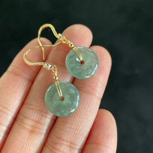 Highly Icy Green Harmony Ring Earrings Jadeite Jade, 100% Untreated Certified Genuine Type A Burmese Jadeite, Grade A Jadeite, Burma Jadeite