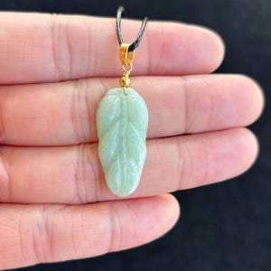 Green Jadeite, Leaf Jadeite Jade Pendant Necklace, 100% Untreated Certified Genuine Type A Burmese Jadeite, Grade A Jadeite, Burma Jadeite