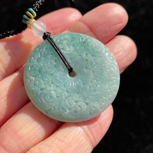 Green Safe And Sound Jadeite Jade Pendant, 100% Untreated Certified Genuine Type A Burmese Jadeite, Grade A Jadeite, Burma Jadeite