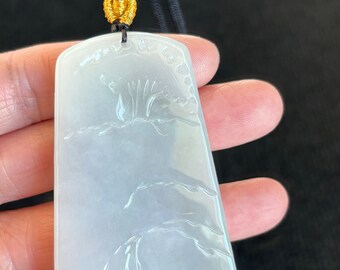 風景ジェダイト翡翠ペンダント、禅/悟りジェダイト翡翠ペンダント、100