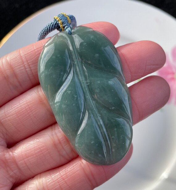 Ice Jade Jade Jadeite Pendant Jade Leaf Pendant Meaning Blue-green