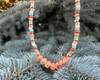 Sunstone Beaded Necklace